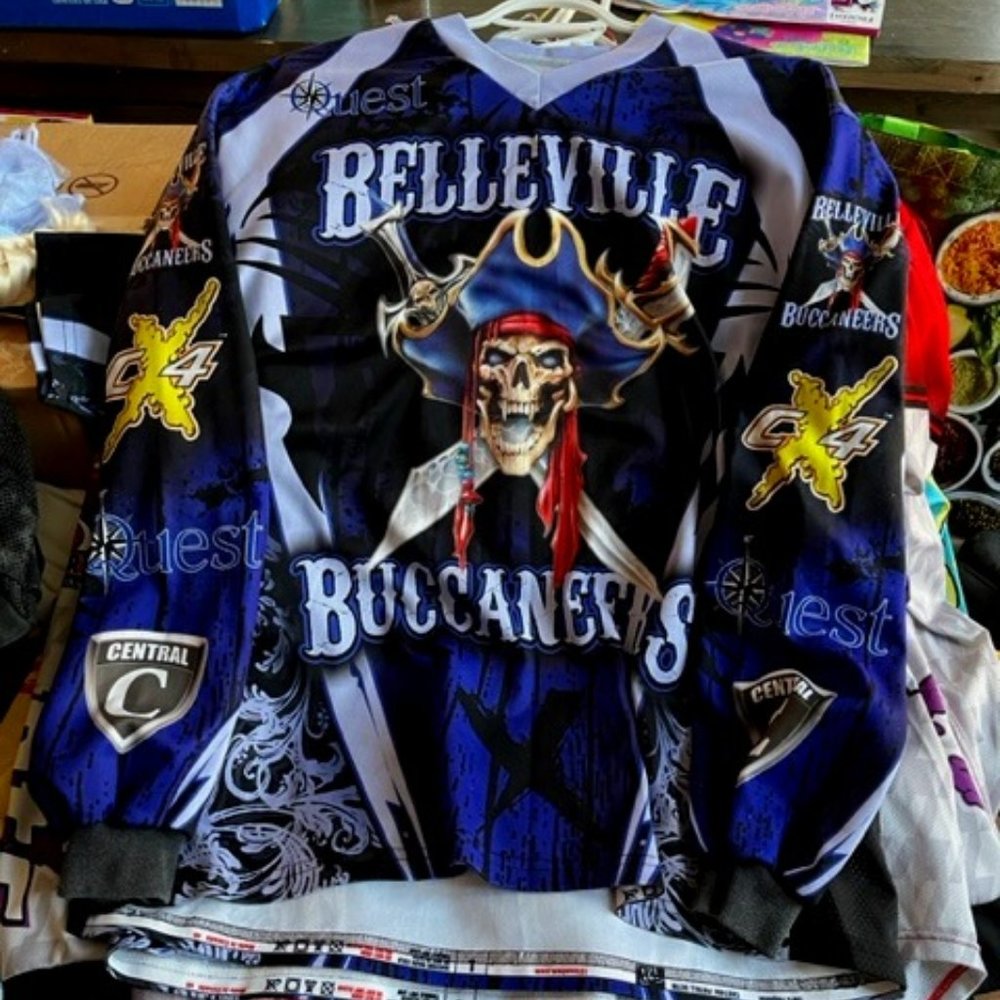 New without Tags Belleville Buccaneers Paintball Jersey w/Matching T- Shirt